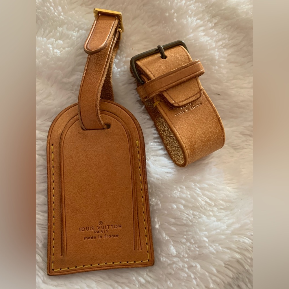 Louis Vuitton Luggage Tag Set w/ Poinette - Goldtone